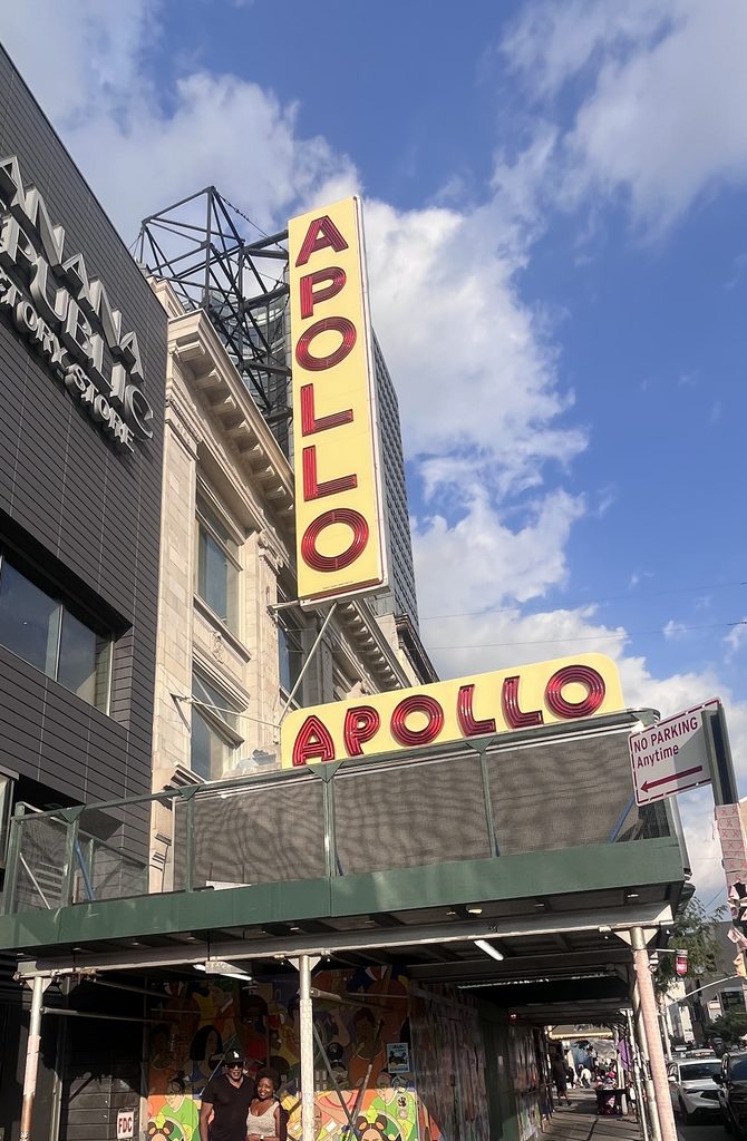 Outside the Apollo Theater in Harlem, NY.