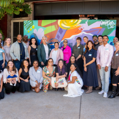 Representatives of Los Angeles nonprofit organizations gather at the 2026 LA2050 Grantee Showcase.